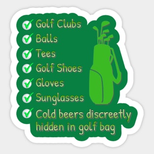 Golf Checklist Sticker
